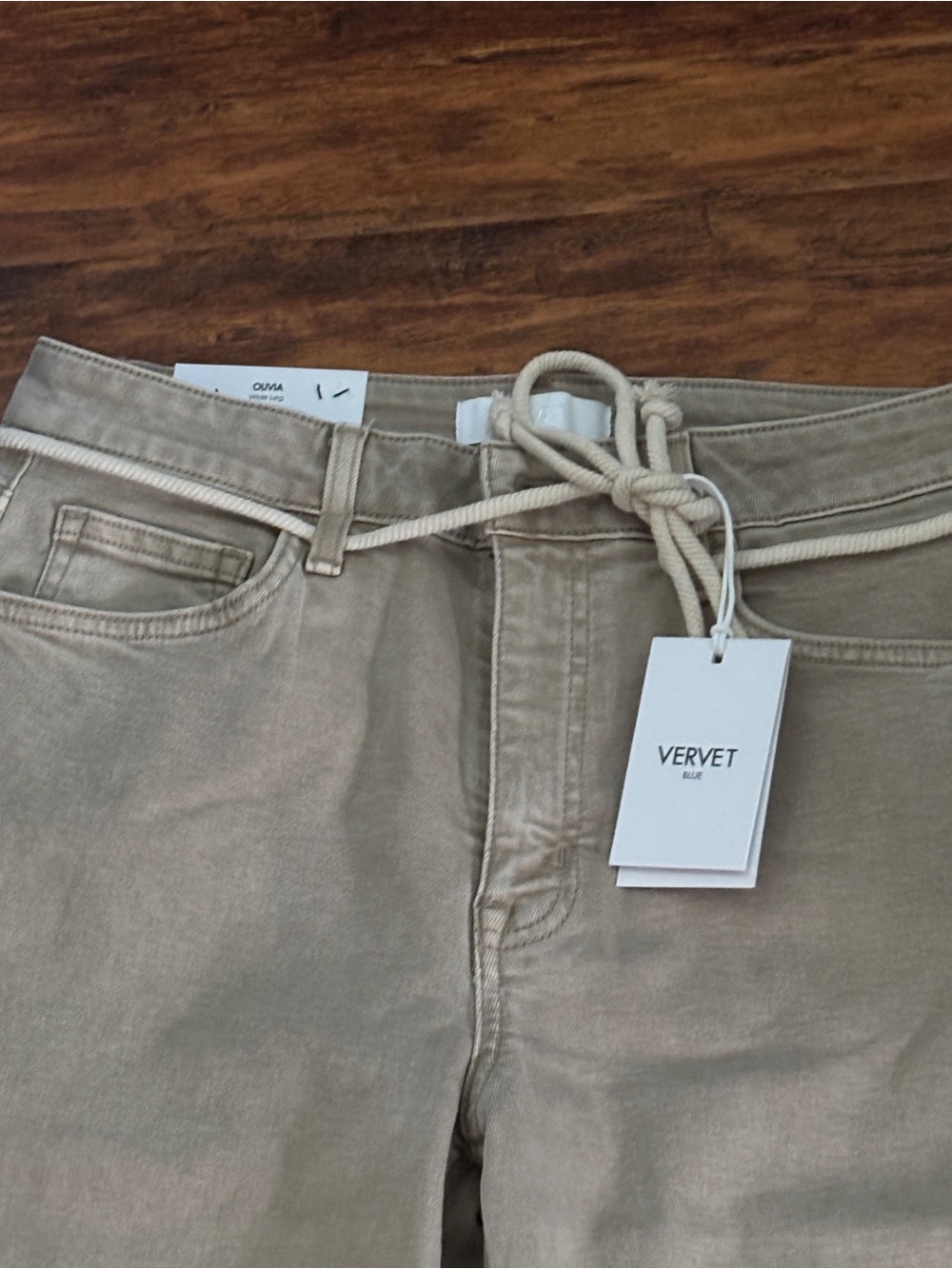 Vervet baggy jeans NWT with zipper, button & rope tie - Picture 3 of 8